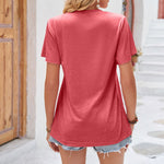 T-shirt uni plissé à volants