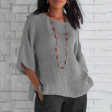 T-shirt simple ample de couleur unie