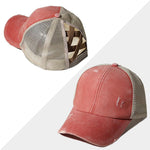 Nouvelle Casquette en Maille Croisée pour Cheveux en Queue de Cheval