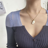 Collier lettre en acier inoxydable pour femme