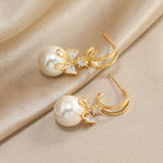 Boucles d'Oreilles de Perles de Cristal de Papillon de Mode