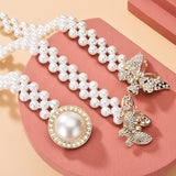 Chaîne de taille avec boucle de ceinture papillon perle
