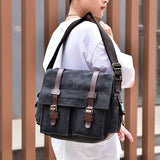 SAC MESSAGER FASHION VINTAGE EN TOILE POUR HOMME