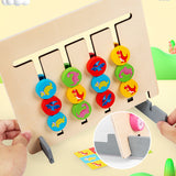 Puzzle logique coulissant en bois à 2 faces