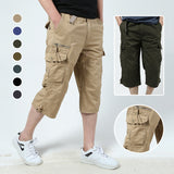 Pantalon décontracté en coton multi-poches pour homme