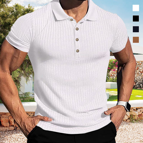 T-shirt sport homme manches courtes avec revers