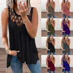 Gilet creux sexy sans manches de couleur unie pour femmes