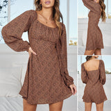 Robe manches longues imprimé léopard