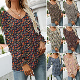 Chemise Á Manches Longues Bouffantes Imprimée