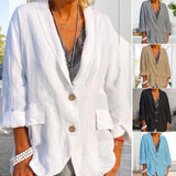 Veste d'été en coton et lin uni Femme