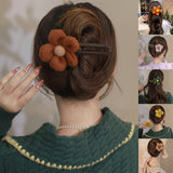 Épingles à Cheveux à Fleurs en Peluche Élégantes
