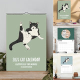 Calendrier mural chat 2024