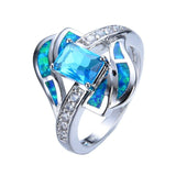 Bague Zircon Bleu Brillant