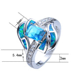 Bague Zircon Bleu Brillant