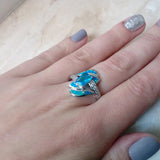 Bague Zircon Bleu Brillant