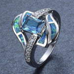 Bague Zircon Bleu Brillant