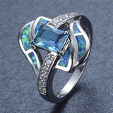 Bague Zircon Bleu Brillant