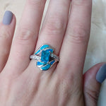 Bague Zircon Bleu Brillant