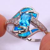 Bague Zircon Bleu Brillant