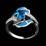 Bague Zircon Bleu Brillant