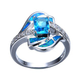 Bague Zircon Bleu Brillant