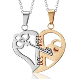 Collier Coeur Clé Couple