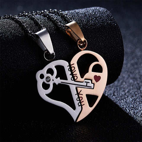 Collier Coeur Clé Couple