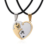 Collier Couple Chat Coeur