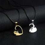 Collier Couple Chat Coeur