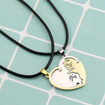 Collier Couple Chat Coeur