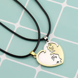 Collier Couple Chat Coeur