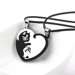 Collier Couple Chat Coeur