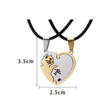 Collier Couple Chat Coeur