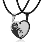 Collier Couple Chat Coeur