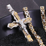 Collier pendentif croix en or titane