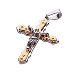 Collier pendentif croix en or titane