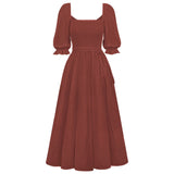 Robe bandeau à manches lanterne