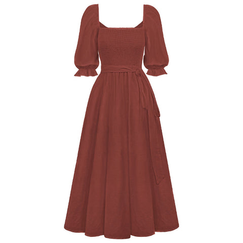 Robe bandeau à manches lanterne