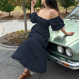 Robe bandeau à manches lanterne