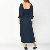 Robe bandeau à manches lanterne