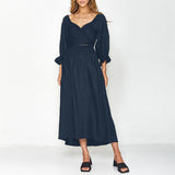 Robe bandeau à manches lanterne