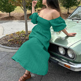 Robe bandeau à manches lanterne