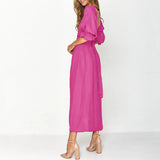 Robe bandeau à manches lanterne