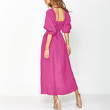 Robe bandeau à manches lanterne