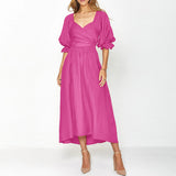 Robe bandeau à manches lanterne