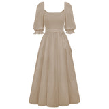 Robe bandeau à manches lanterne