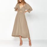 Robe bandeau à manches lanterne