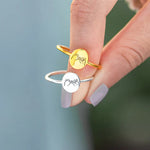Bague réglable romantique avec motif main dans la main