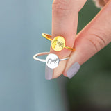 Bague réglable romantique avec motif main dans la main