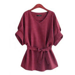 Chemise femme col V et manches poupée en lin